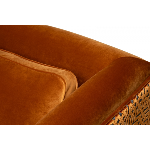 Диван Trevi 230М(К) трехм раскл с кантом оранж Pad31+Lattice ORANG 232*103*88см