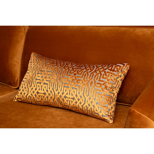 Диван Trevi 230М(К) трехм раскл с кантом оранж Pad31+Lattice ORANG 232*103*88см