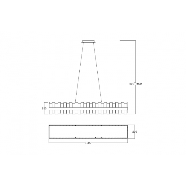 162FL-60082 Люстра подвесная прямоуг. 120см