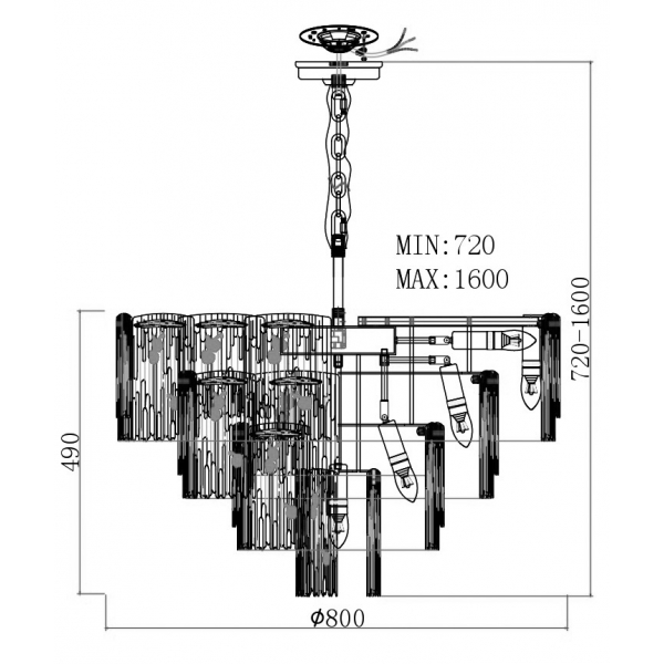 164FA-33128 Люстра подвесная d.80см
