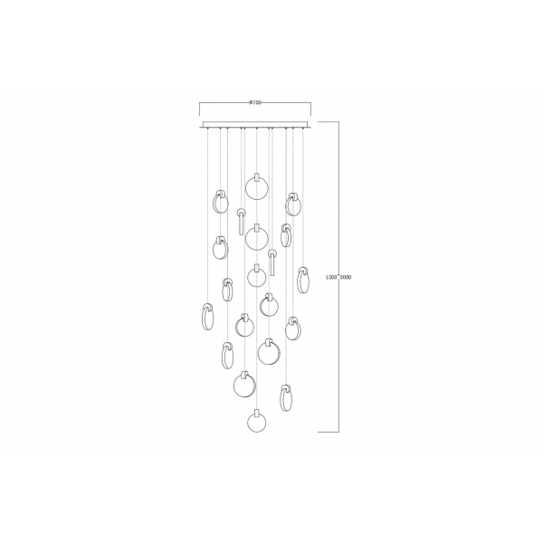 162FL-61502 Светильник подвесной "Rondo" металл золото d70см