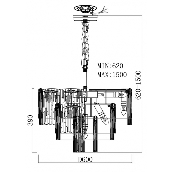 164FA-33126 Люстра подвесная d.60см