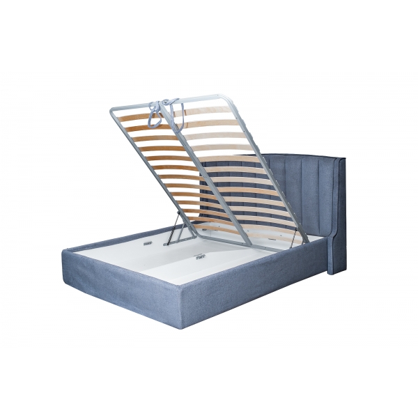 Кровать Odry c подъем.мех. шенилл синий Natur Sin 206*220*120