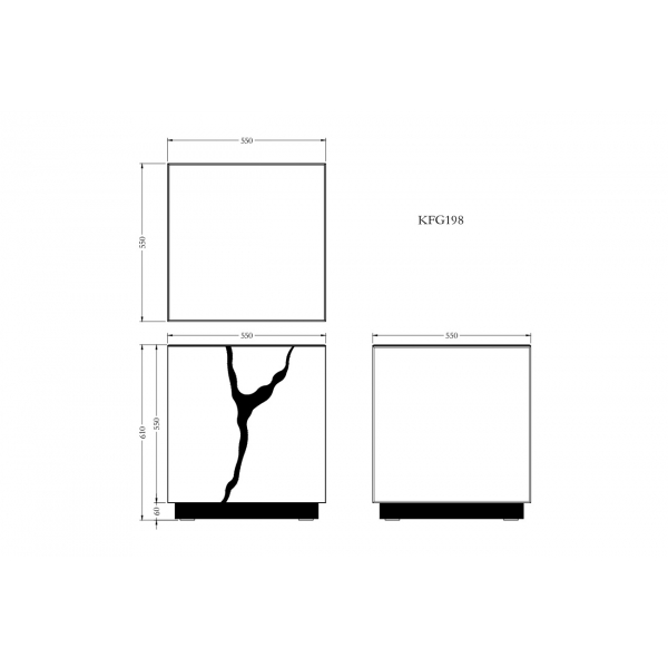 KFG198 Стол журнальный зеркальный с золотым декором 55*55*61см