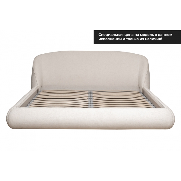 Кровать Palazzo 180 без мех.шенилл экрю Natur Ecru 215*240*90см