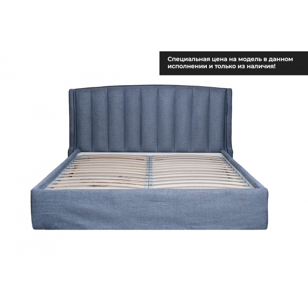 Кровать Odry c подъем.мех. шенилл синий Natur Sin 206*220*120