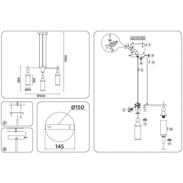 Подвесная люстра Ambrella light High Light LH55278