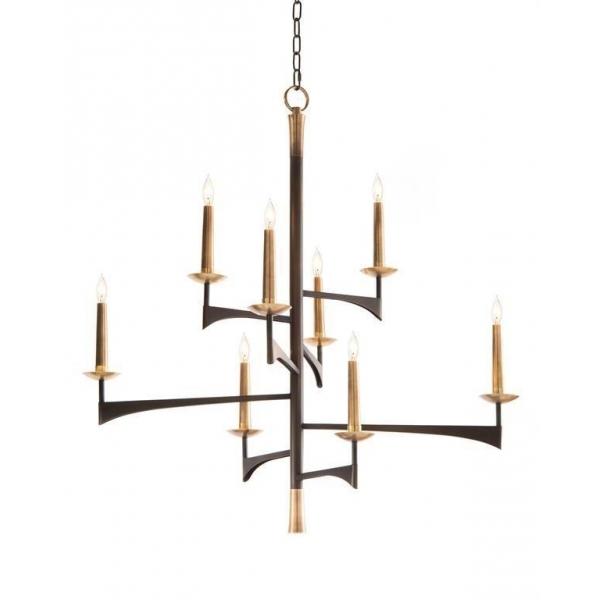 Люстра подвесная Alfa Light F1124-04 D750*H810 BK+COPEER