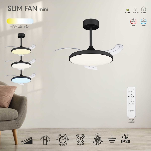 Люстра-вентилятор Mantra SLIM FAN mini 9056