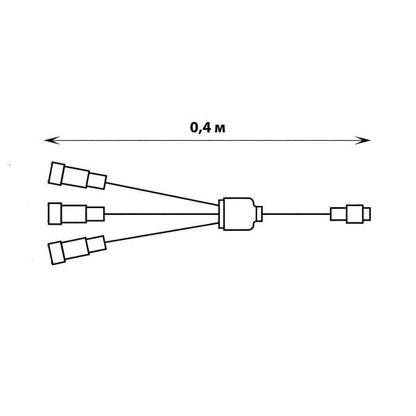 Провод-разветвитель для гирлянд Uniel UCX-F90 S3/0.4M/BK UL-00013235