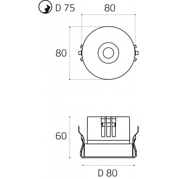 Светильник встраиваемый влагозащищенный Italline IT014-0208 nickel