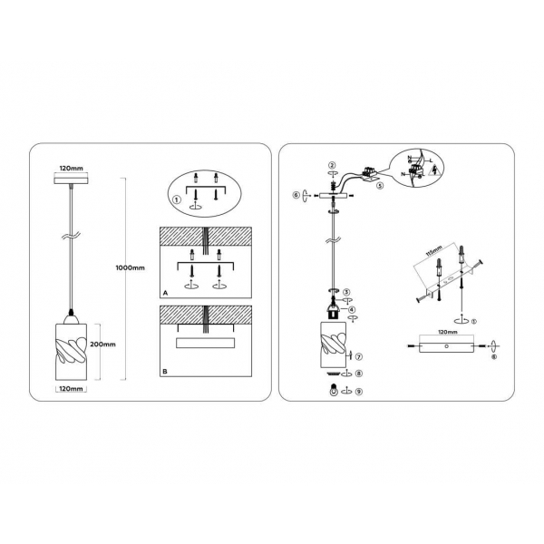 Светильник подвесной со стеклянным плафоном Ambrella light Traditional TR3411