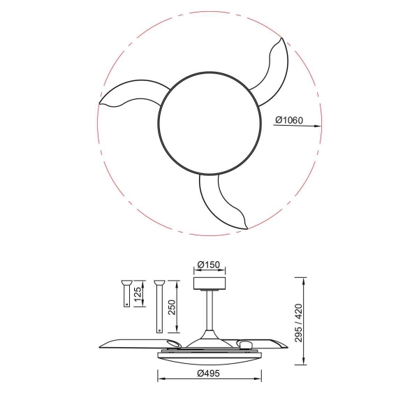 Люстра-вентилятор Mantra SLIM FAN 9055