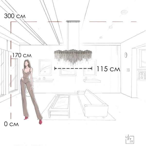 Подвесная люстра LOFT IT Volver 10404/1150L SN