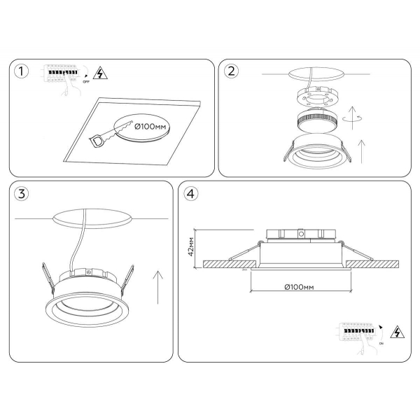 Светильник встраиваемый поворотный AMBRELLA LIGHT TECHNO SPOT TN52230