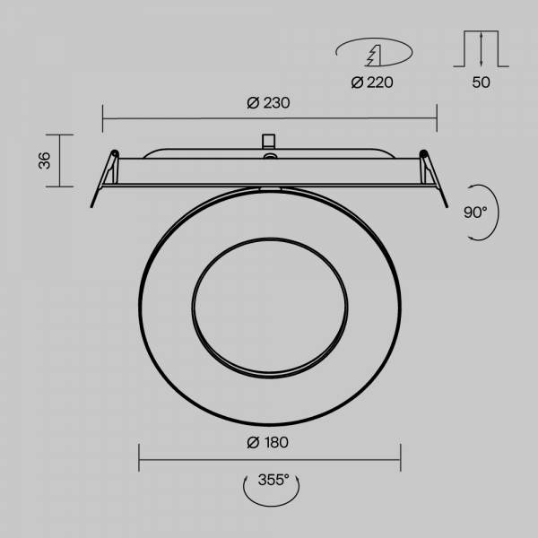 Встраиваемый светильник Maytoni Technical DL102-12W4K-B