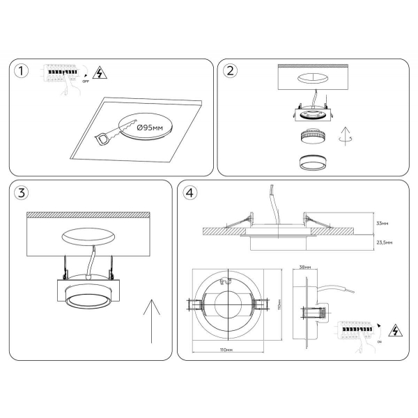 Светильник встраиваемый AMBRELLA LIGHT TECHNO SPOT TN6739
