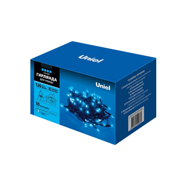 Уличная светодиодная гирлянда Uniel 220V синий ULD-S1000-120/DBA Blue IP67 UL-00005262