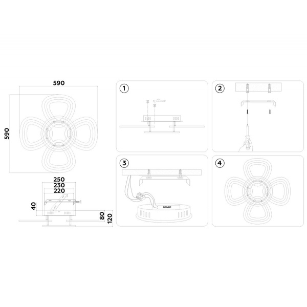Потолочная светодиодная люстра Ambrella light Acrylica Original FA8925