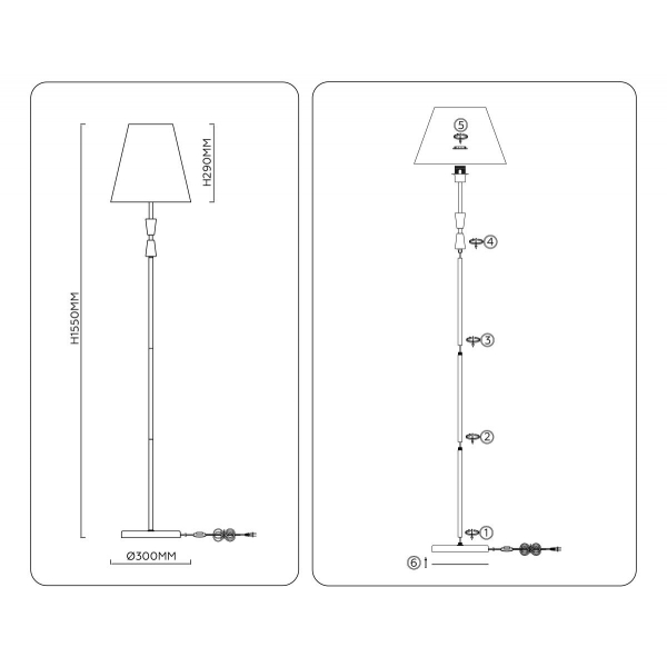 Торшер Ambrella light High light LH75059