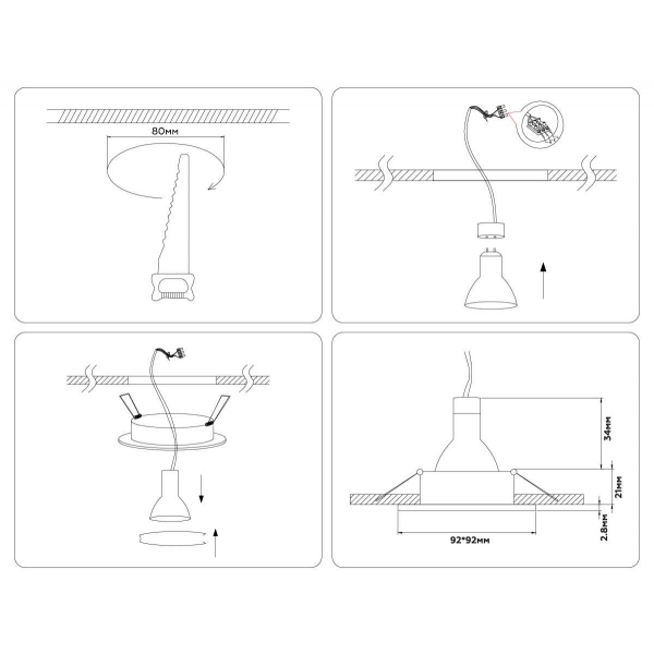 Встраиваемый точечный светильник MR16 AMBRELLA LIGHT TECHNO SPOT A8920