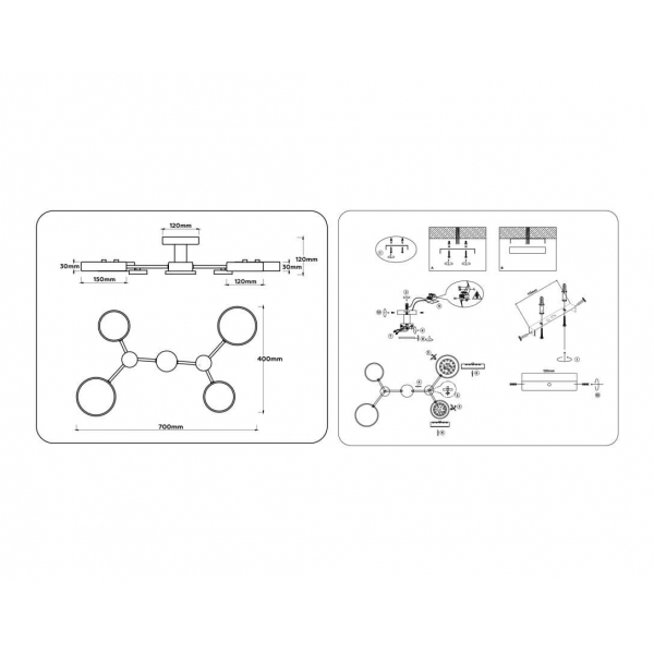 Люстра на штанге Ambrella light COMFORT FL4859