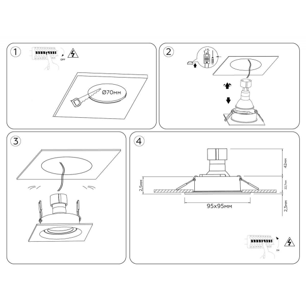 Светильник встраиваемый поворотный AMBRELLA LIGHT TECHNO SPOT TN102744