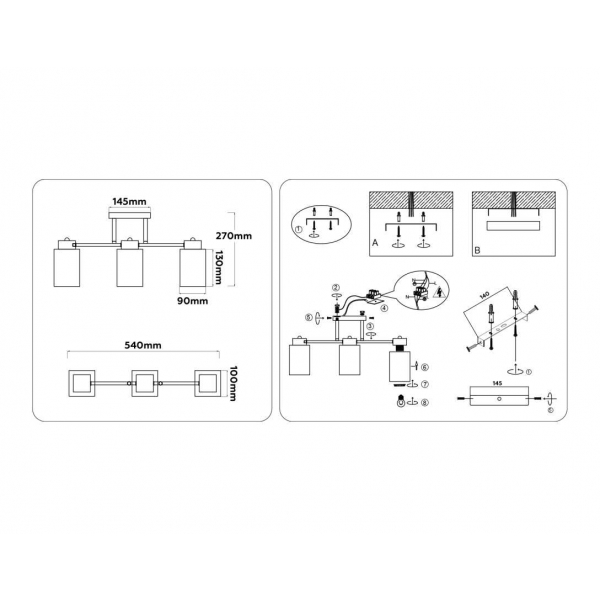 Люстра на штанге Ambrella light TRADITIONAL TR303045