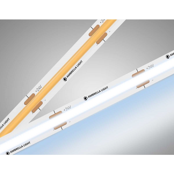 Светодиодная лента Ambrella Light GS4753 COB 528Led/14W m/ 24V IP20 6500K/ 5m*10mm*2mm (2 конт.) GS4753