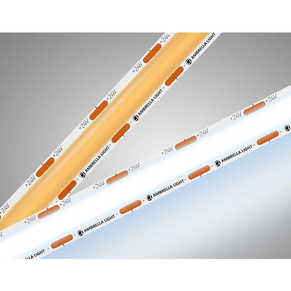 Светодиодная лента Ambrella Light GS4803 COB 616Led/19W m/ 24V IP20 6500K/ 5m*12mm*2mm (2 конт.) GS4803