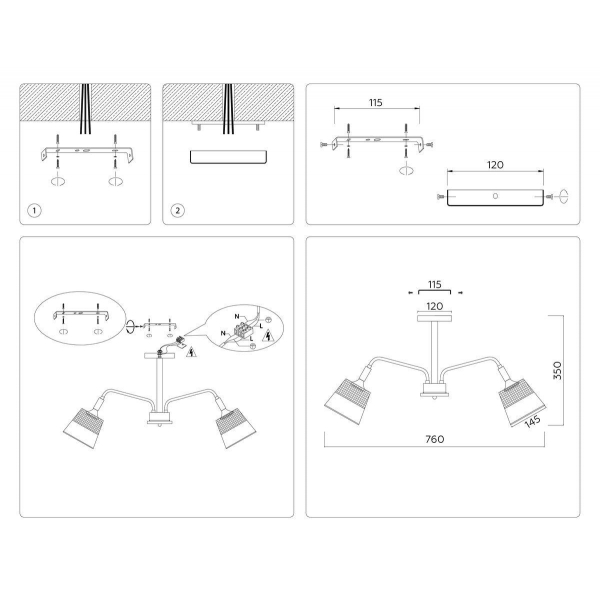 Потолочная люстра Ambrella light Traditional Modern Losk TR4737