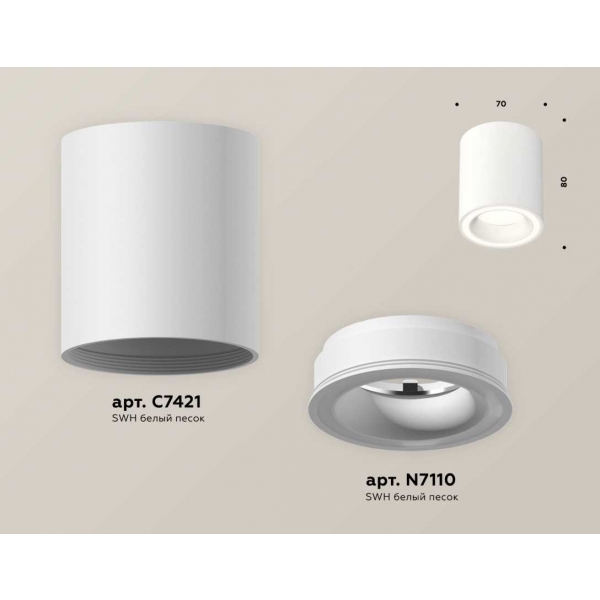 Комплект накладного светильника Ambrella light Techno Spot XS7421020 SWH белый песок (C7421, N7110)