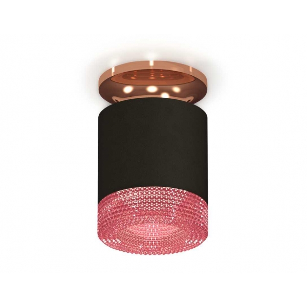 Комплект накладного светильника Ambrella light Techno Spot XS7402123 SBK/PPG черный песок/золото розовое полированное (N7930, C7402, N7193)