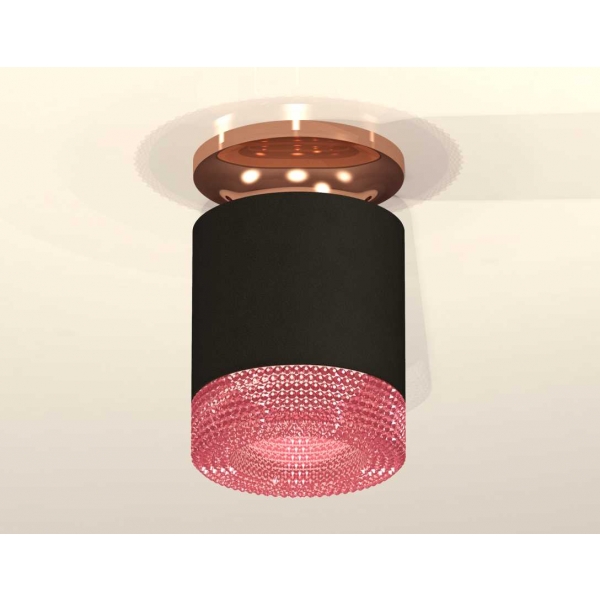 Комплект накладного светильника Ambrella light Techno Spot XS7402123 SBK/PPG черный песок/золото розовое полированное (N7930, C7402, N7193)