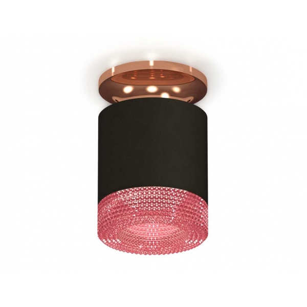 Комплект накладного светильника Ambrella light Techno Spot XS7402123 SBK/PPG черный песок/золото розовое полированное (N7930, C7402, N7193)