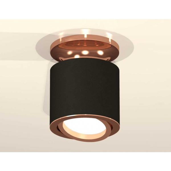 Комплект накладного светильника Ambrella light Techno Spot XS7402120 SBK/PPG черный песок/золото розовое полированное (N7930, C7402, N7005)