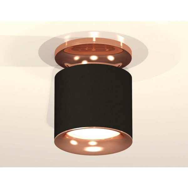 Комплект накладного светильника Ambrella light Techno Spot XS7402122 SBK/PPG черный песок/золото розовое полированное (N7930, C7402, N7015)
