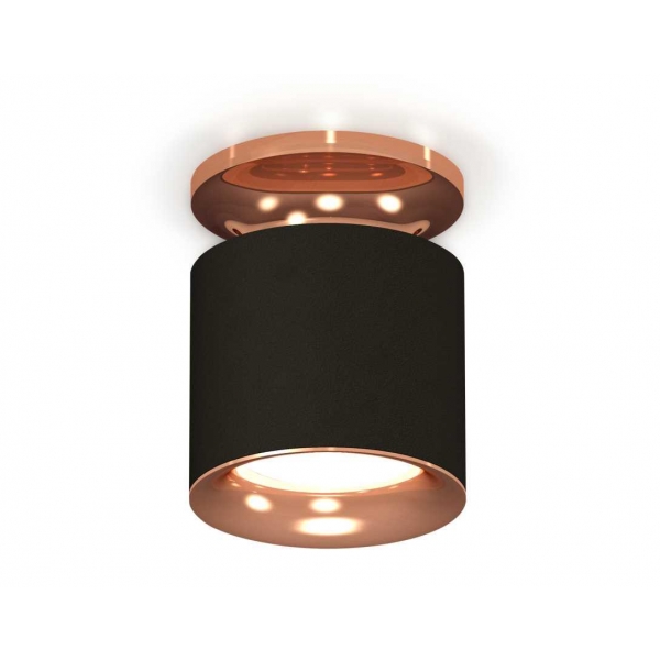 Комплект накладного светильника Ambrella light Techno Spot XS7402122 SBK/PPG черный песок/золото розовое полированное (N7930, C7402, N7015)