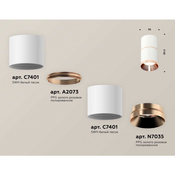 Комплект потолочного светильника Ambrella light Techno Spot XS (C7401, A2073, C7401, N7035) XS7401221
