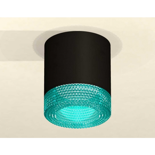 Комплект накладного светильника Ambrella light Techno Spot XS7402013 SBK/BL черный песок/голубой (C7402, N7194)