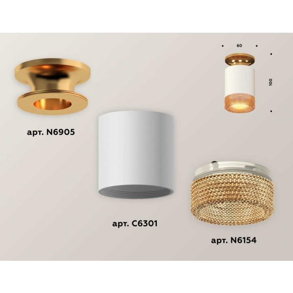 Комплект потолочного светильника Ambrella light Techno Spot XC (N6905, C6301, N6154) XS6301182