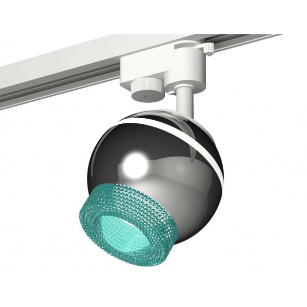 Комплект трекового светильника Ambrella light Track System XT1104004 PSL/BL серебро полированное/голубой (A2520, C1104, N7194)