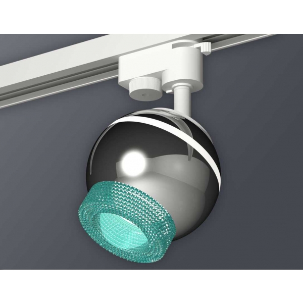 Комплект трекового светильника Ambrella light Track System XT1104004 PSL/BL серебро полированное/голубой (A2520, C1104, N7194)
