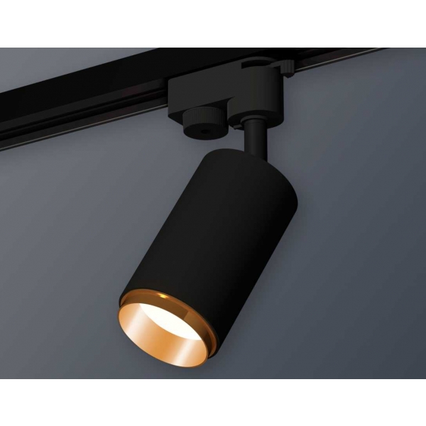 Комплект трекового однофазного светильника Ambrella light SBK/PYG черный песок/золото желтое полированное XT6323044 (A2521, C6323, N6124)