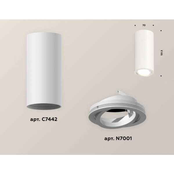 Комплект накладного светильника Ambrella light Techno Spot XS7442001 SWH белый песок (C7442, N7001)