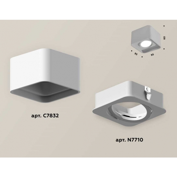 Комплект накладного светильника Ambrella light Techno Spot XS7832010 SWH белый песок (C7832, N7710)