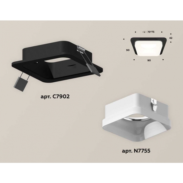 Комплект встраиваемого светильника Ambrella light Techno Spot XC (C7902, N7755) XC7902013