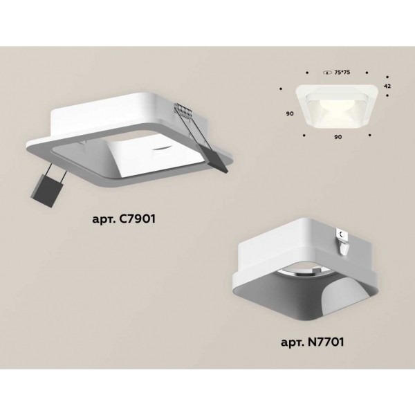 Комплект встраиваемого светильника Ambrella light Techno Spot XC (C7901, N7701) XC7901001