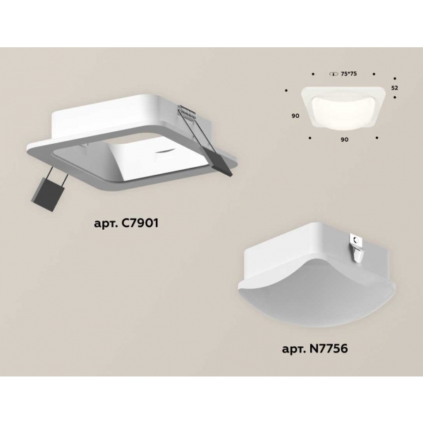 Комплект встраиваемого светильника Ambrella light Techno Spot XC (C7901, N7756) XC7901014