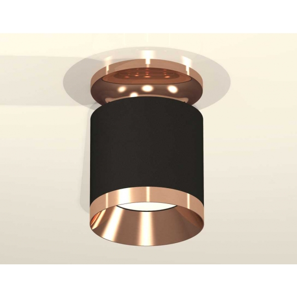 Комплект накладного светильника Ambrella light Techno Spot XS7402121 SBK/PPG черный песок/золото розовое полированное (N7930, C7402, N7035)